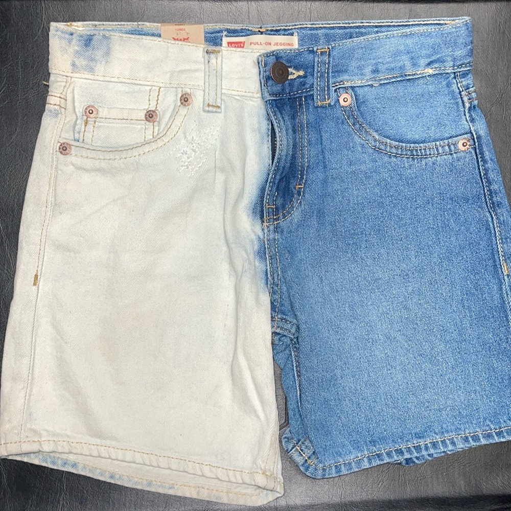 LEVI’S Shorts Two Toned Bleach Dipped SZ 12 Reg Slim New With Tags